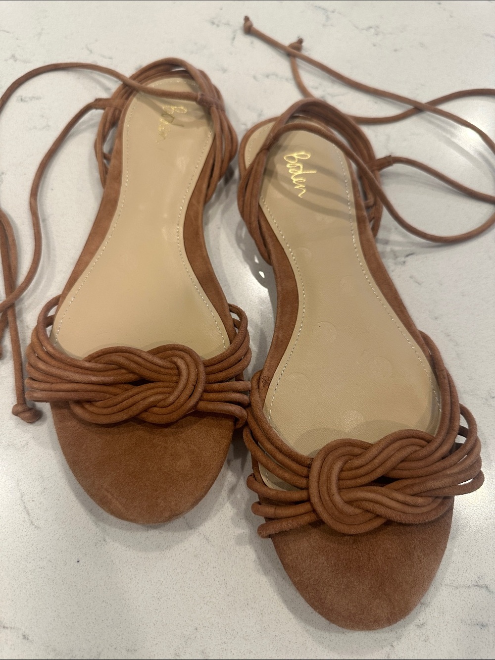 Boden Suede Knot Lace-Up Sandals